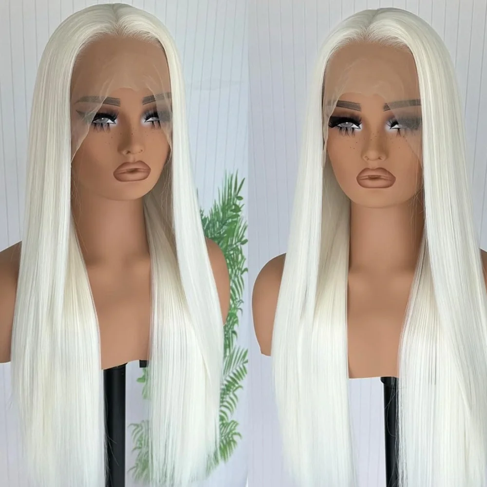 22” White Blonde Beautiful Lace Front Wig NEW